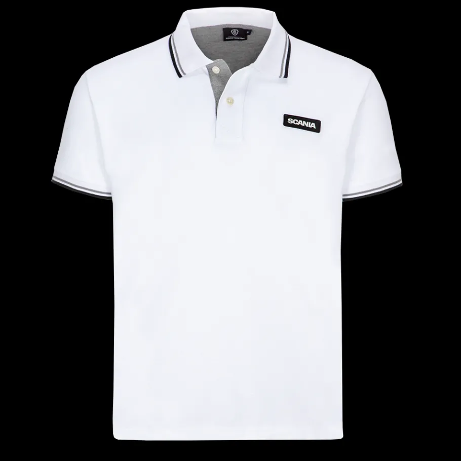 Polos*Scania Men's White Classic Pique
