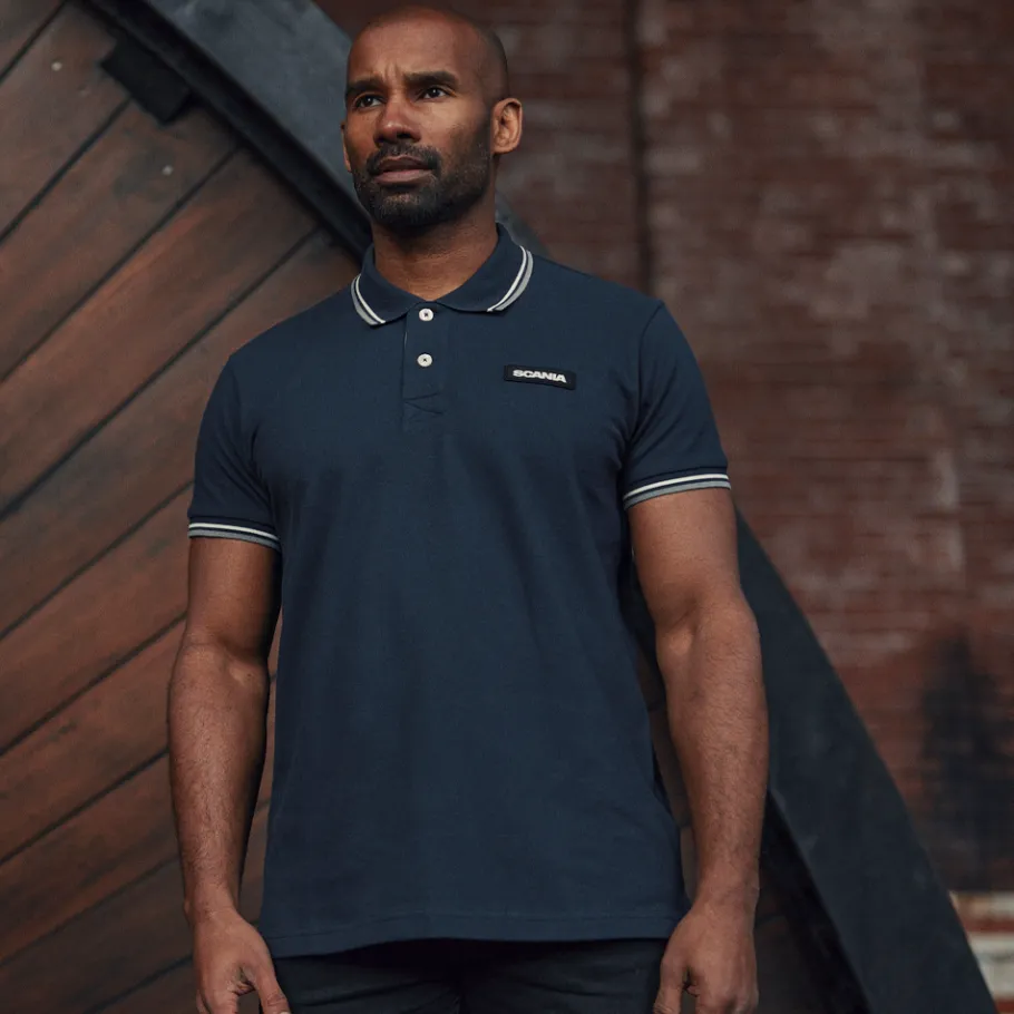 Polos*Scania Polo Piqué bleu marine pour homme