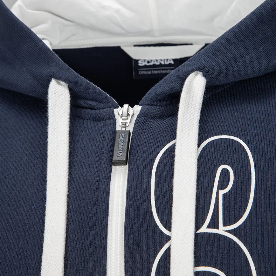 Pulls & Sweats*Scania Sweat à capuche "Base" à fermeture éclair bleu marine pour homme