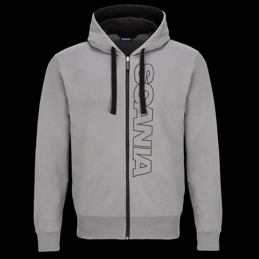 Pulls & Sweats*Scania Sweat à capuche "Base" à fermeture éclair gris pierre pour homme