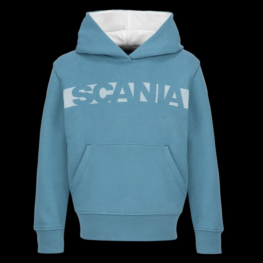 Vêtements*Scania Sweat à capuche bleu clair à rayures pour enfants