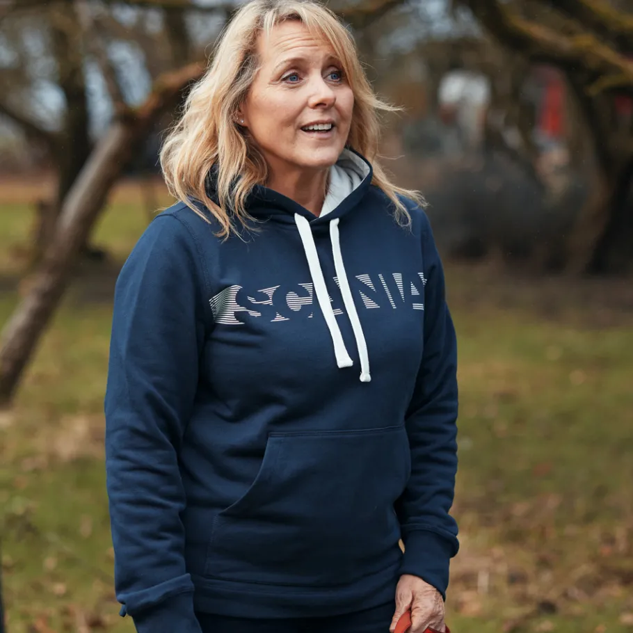 Pulls & Sweats*Scania Sweat à capuche décontracté à rayures bleu marine pour femme