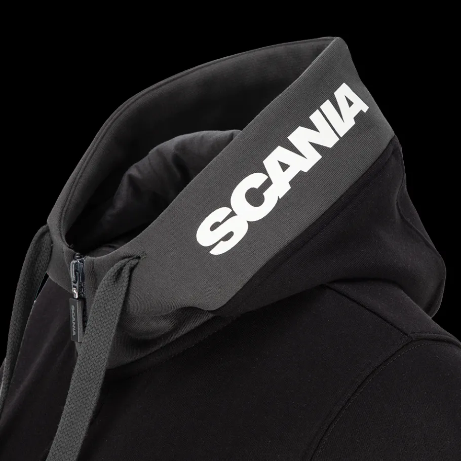 sweat__capuche_noir_raffin_avec_zip_pour_femme_2.webp Pulls & Sweats*Scania Sweat à capuche noir raffiné avec zip pour femme
