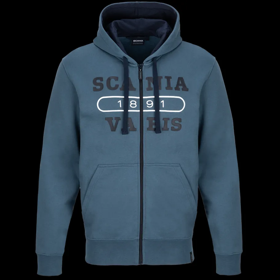 Pulls & Sweats*Scania Sweat à capuche zippé 1891 bleu pour homme