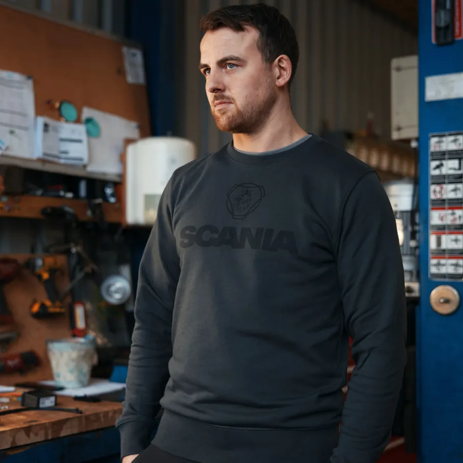 Pulls & Sweats*Scania Sweat-shirt à col ras du cou anthracite pour homme