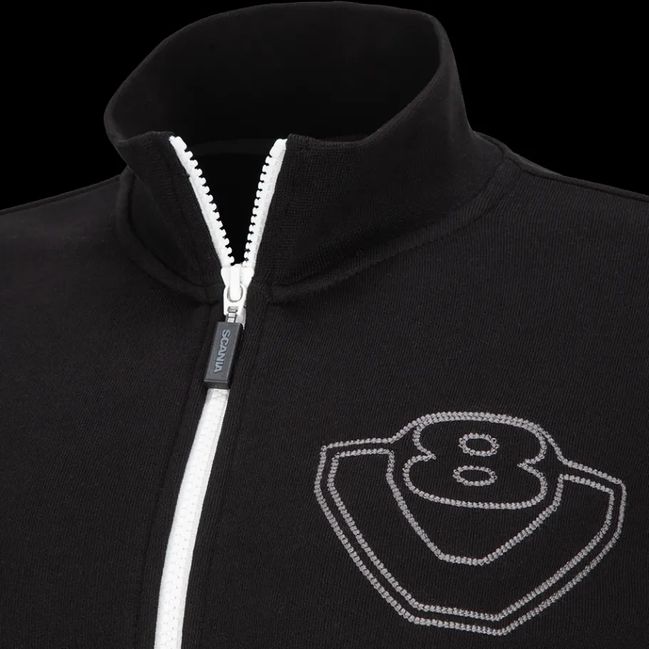 sweatshirt__fermeture_clair_duov_noir_pour_femme_3.webp Pulls & Sweats*Scania Sweat-shirt à fermeture éclair "Duo V8" noir pour femme