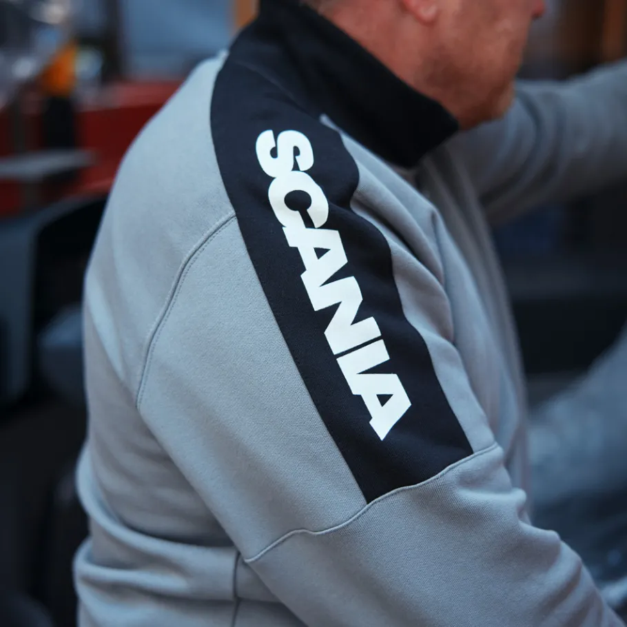 Pulls & Sweats*Scania Sweat-shirt à fermeture éclair "SUPER" gris pierre pour homme