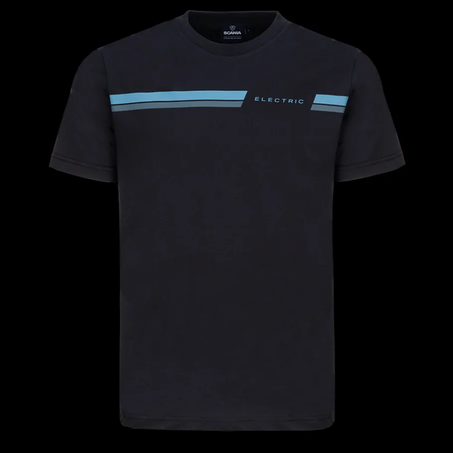Tee-shirts*Scania T-shirt "Electric" noir glacé à rayures pour homme