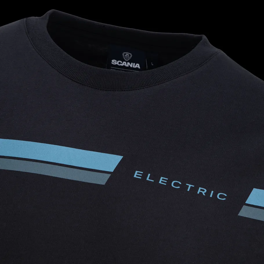 Tee-shirts*Scania T-shirt "Electric" noir glacé à rayures pour homme