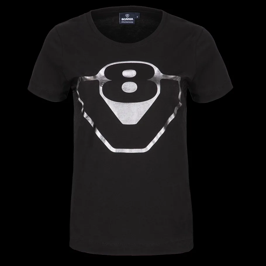 Tee-shirts*Scania T-shirt noir V8 pour femme
